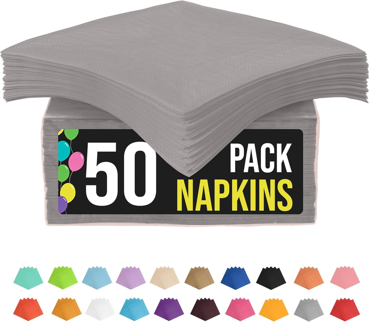 Silver Paper Napkins Disposable Everyday 50 Pcs 2 Ply Silver Cocktail Napkins Paper Everyday For Parties & Party Supplies