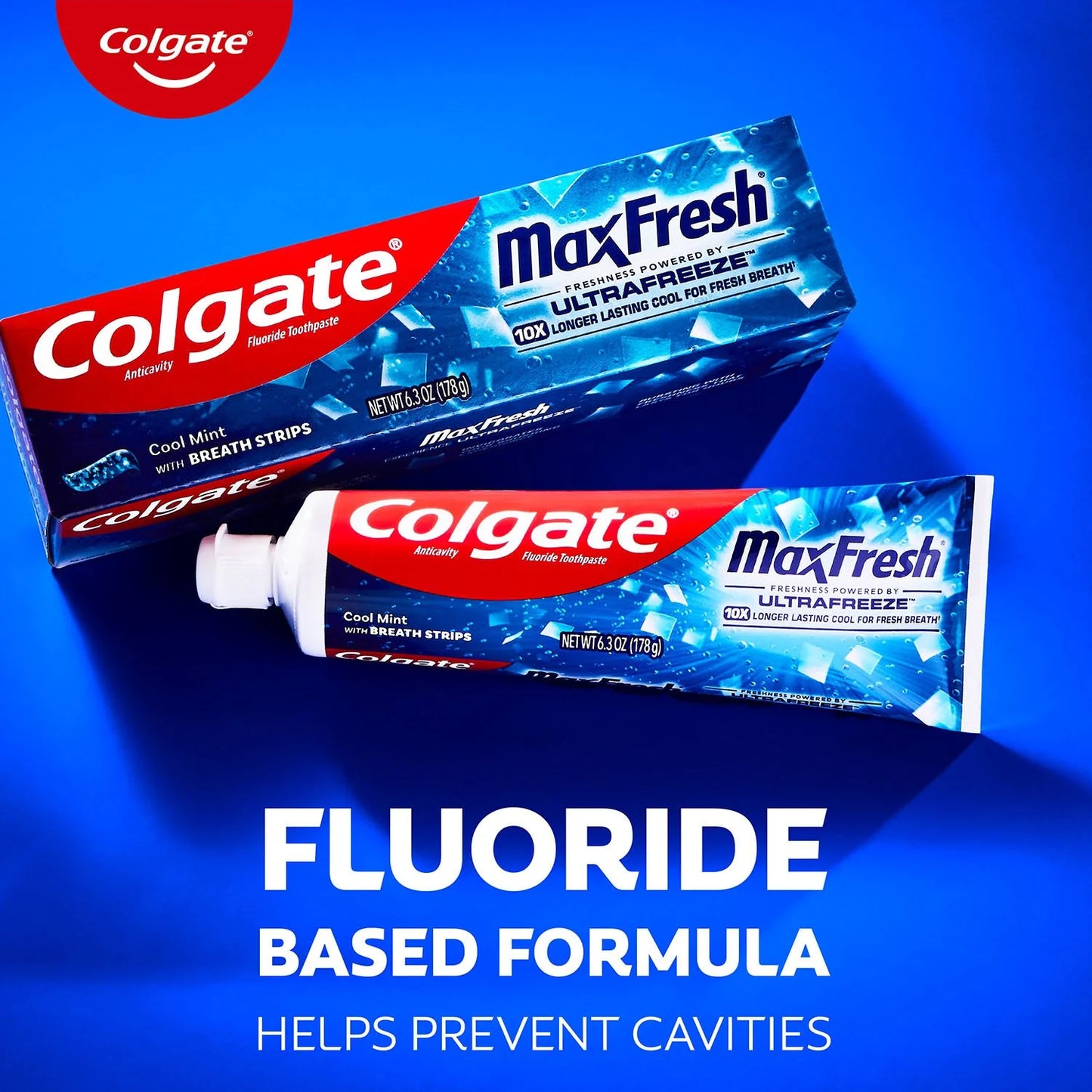 Colgate MaxFresh Toothpaste with Mini Breath Strips, Cool Mint, 7.3 oz., 5 pk