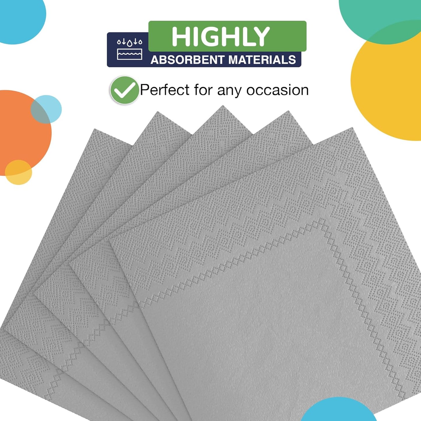 Silver Paper Napkins Disposable Everyday 50 Pcs 2 Ply Silver Cocktail Napkins Paper Everyday For Parties & Party Supplies