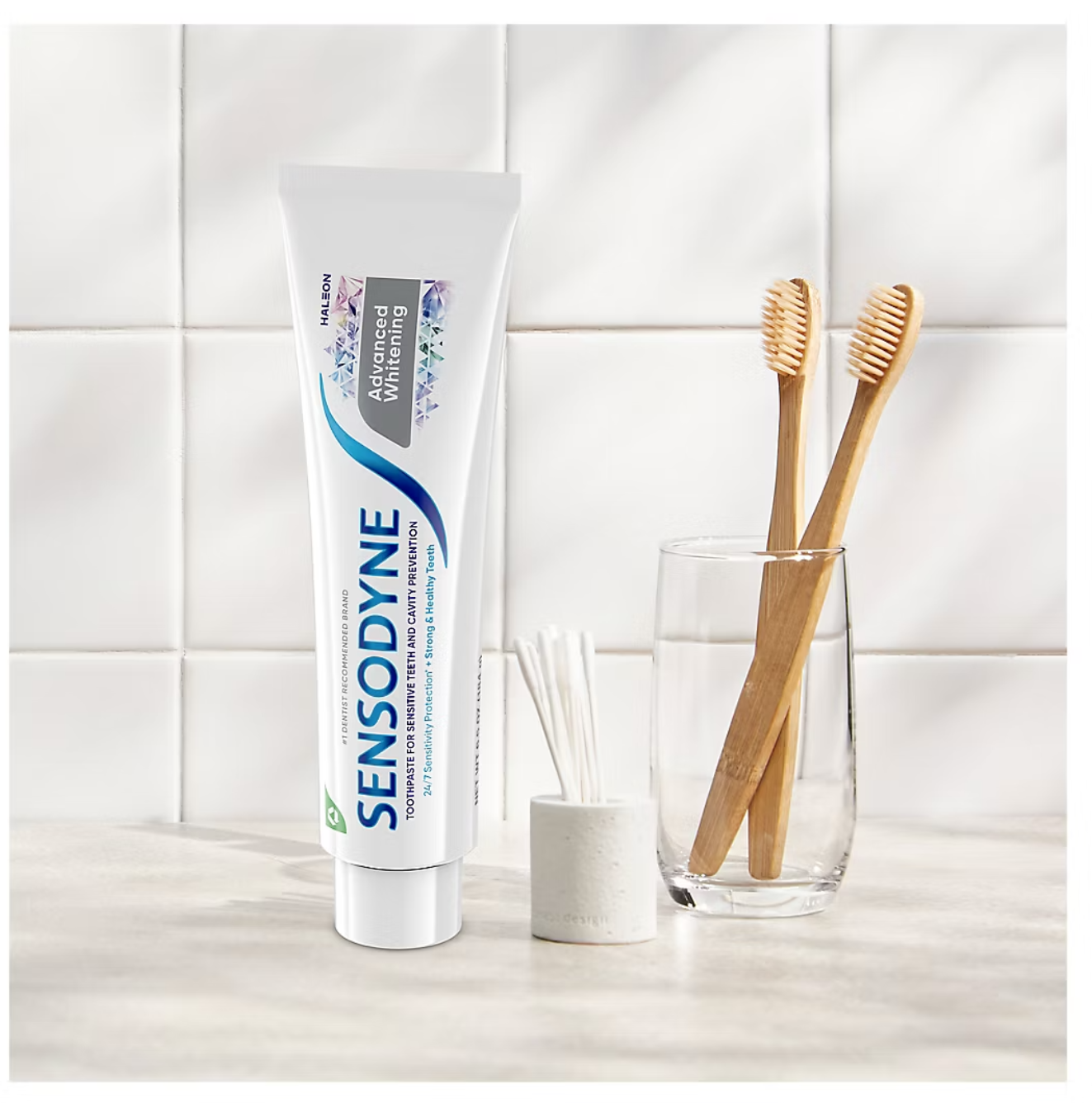 Sensodyne Advanced Whitening Toothpaste, For Sensitive Teeth and Cavity Protection, 4 pk./6.5 oz.