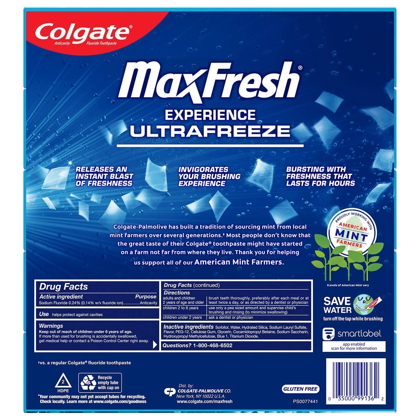 Colgate MaxFresh Toothpaste with Mini Breath Strips, Cool Mint, 7.3 oz., 5 pk