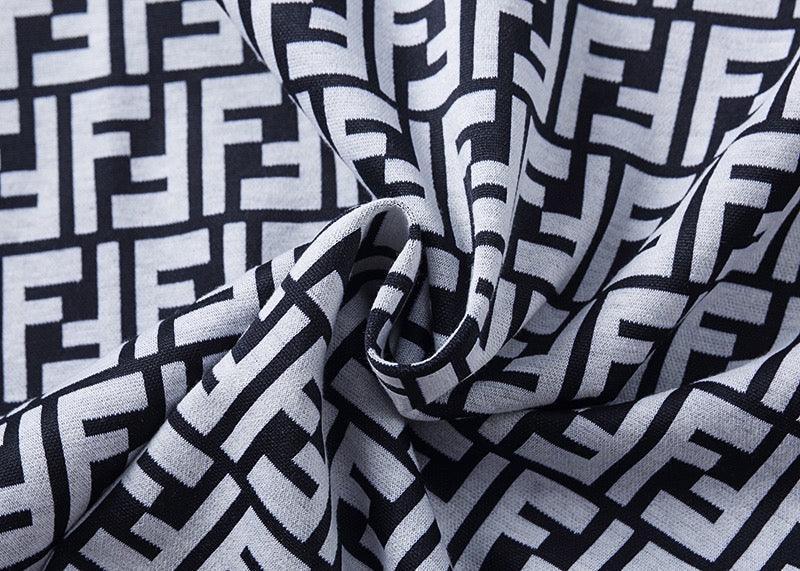 Fendi Navy T-Shirt With Collar