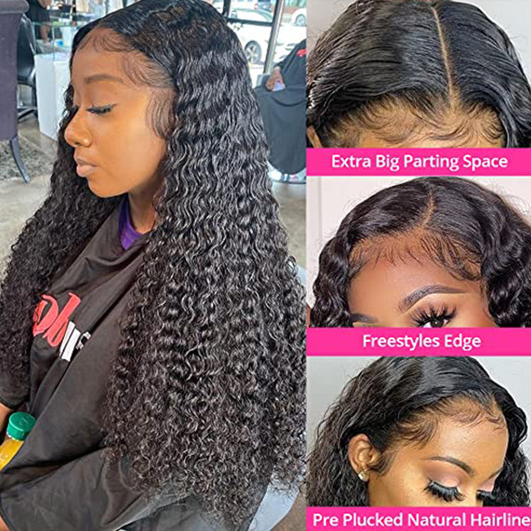 Sexy Look 13x4 Transparent Lace Frontal Kinky Curly Human Hair Wig