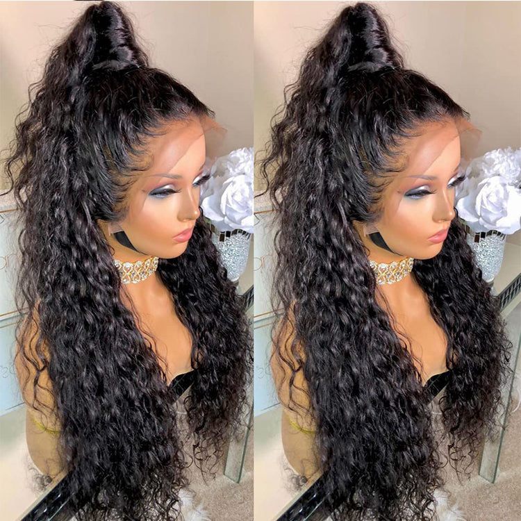 Sexy Look 13x4 Transparent Lace Frontal Kinky Curly Human Hair Wig