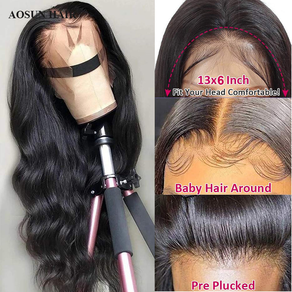 180% Density 13x6 Lace Front Wig Brazilian Body Wave Human Hair Lace Wigs