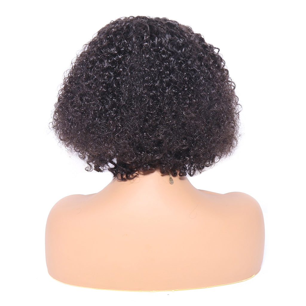 Kinky Curly Bob Wig 4x4 Front Lace 100% Human Hair Brazilian Virgin Hair