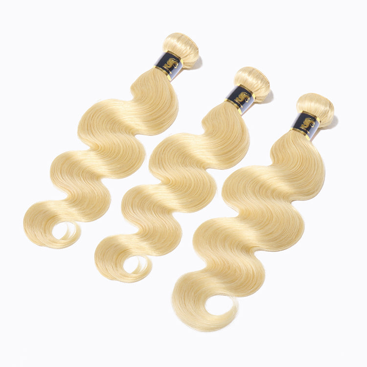 Brazilian Body Wave Blonde Hair Weaves 613 Color 3 Bundles best 100% Human Hair