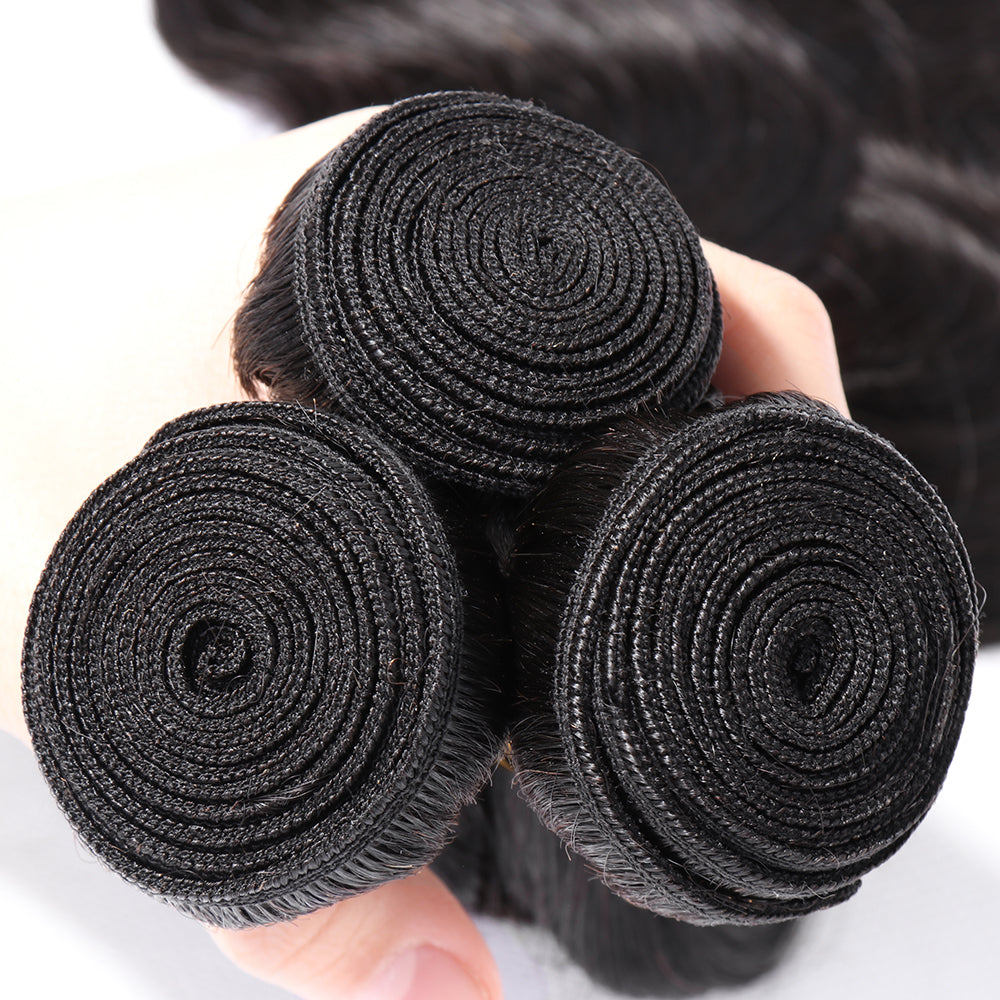 Brazilian Hair Body Wave Human Hair Bundles Natural Color 4 Bundles 100% Human Weaves No Tangle