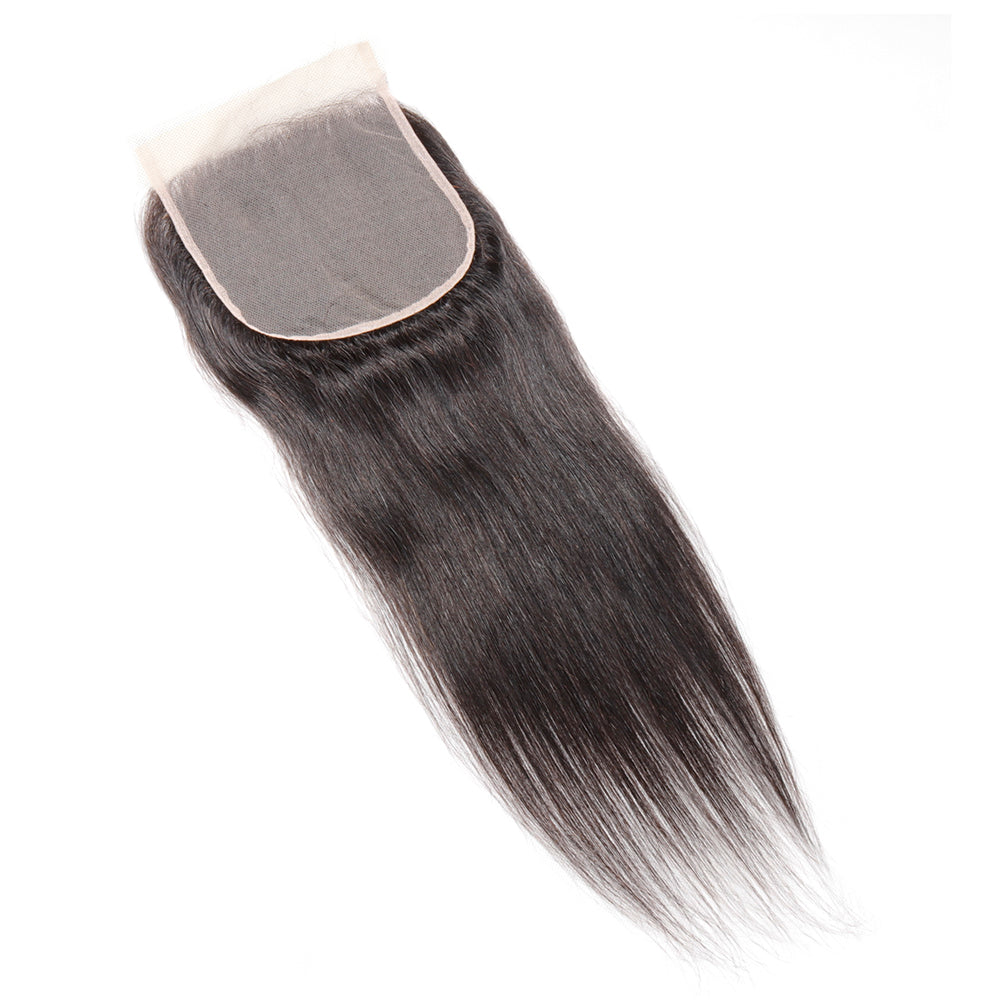 Brazilian Straight 6x6 Free Part Lace Closure 100% Unprocessed Human Hair Soft and Silky Lace Closure Natural Black with Baby Hair