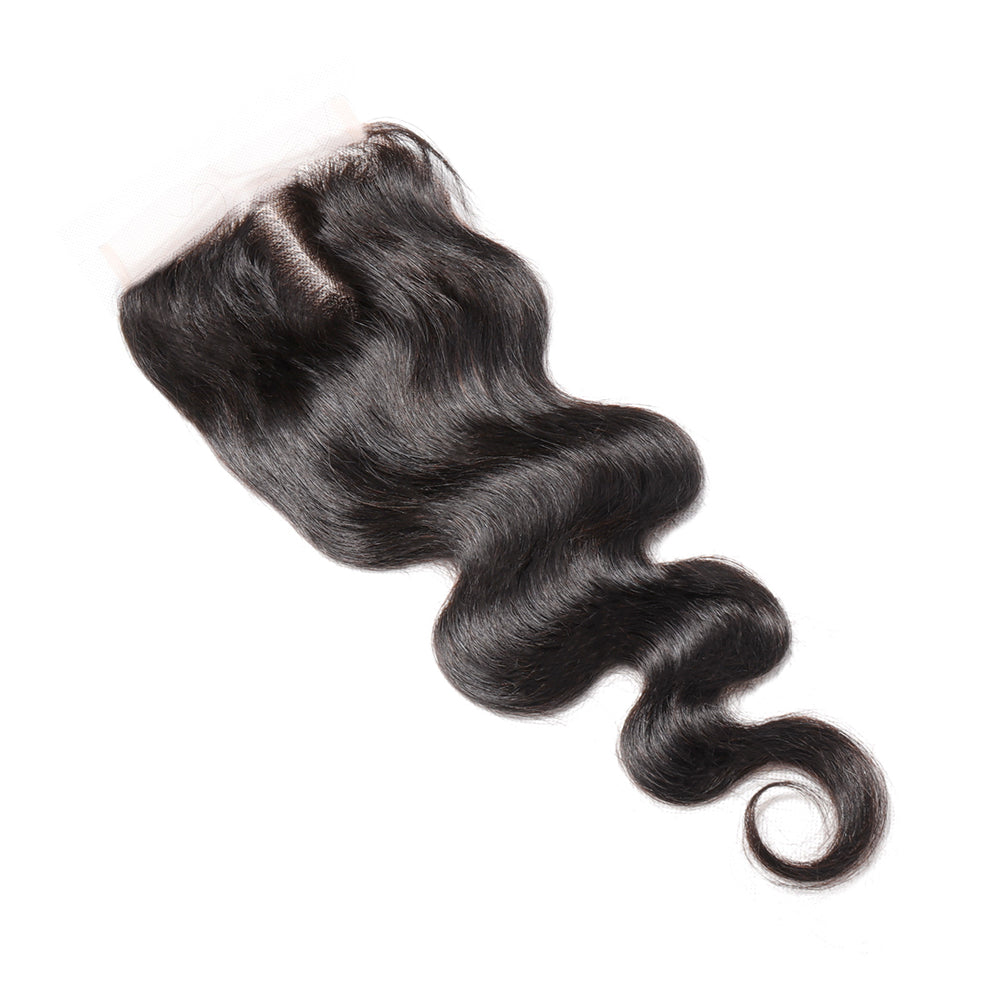 100% Unprocessed Brazilian Virgin Human Hair Body Wave 5x5 Closure Middle Part Natural Black Color with Baby Hair