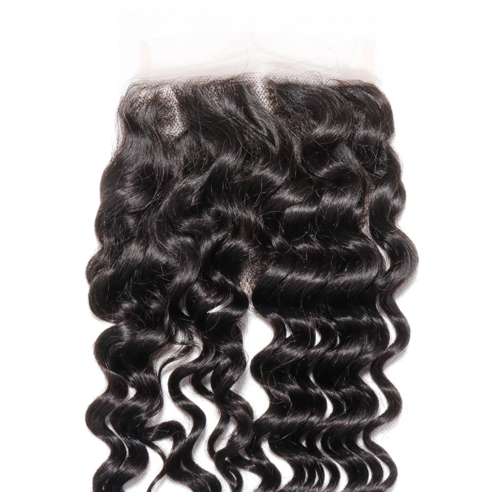 Free Part 5x5 Lace Closure Italian Curly Brazilian Virgin Unprocessed Italian Wave Human Hair with Baby Hair