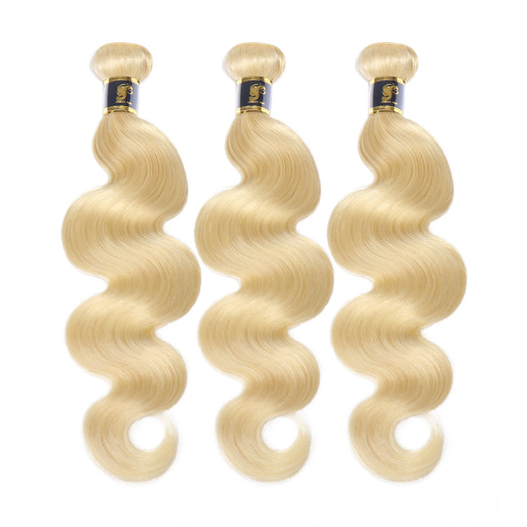 Brazilian Body Wave Blonde Hair Weaves 613 Color 3 Bundles best 100% Human Hair