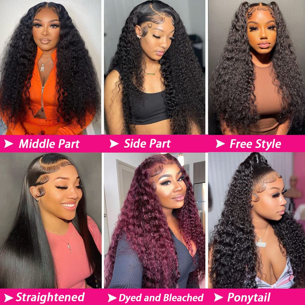 Sexy Look 13x4 Transparent Lace Frontal Kinky Curly Human Hair Wig