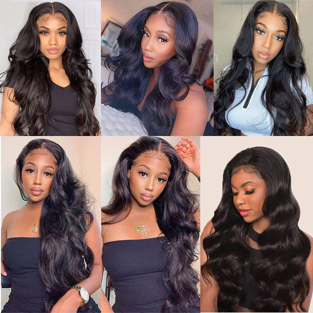 Brazilian Hair 4X4 Body Wave Middle Part Lace Closure Pre Plucked with Baby Hair For Black Women