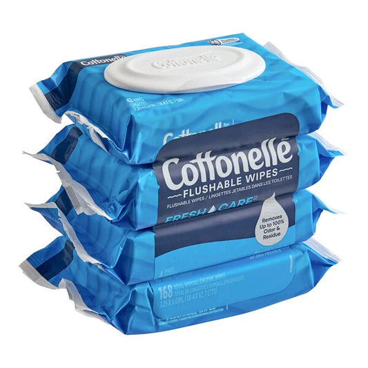 4 Packs Cottonelle® Freshcare 7 1/2" x 5" 42-Count Flushable Wet Wipes