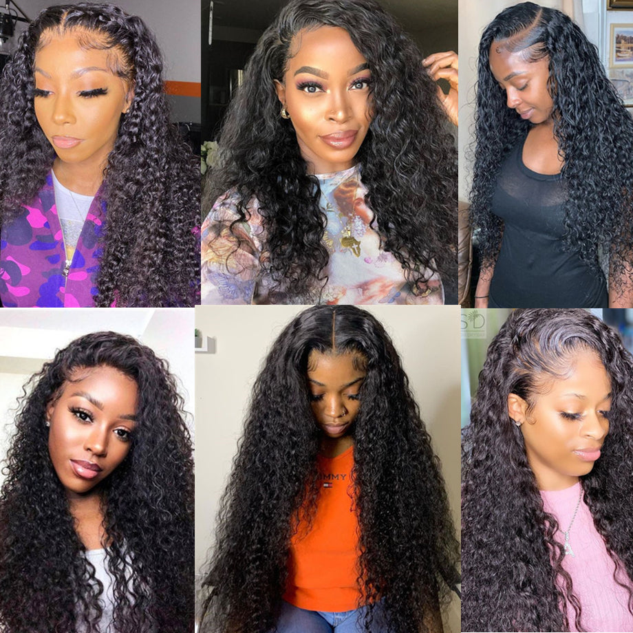 Transparent Lace Kinky Curly Human Hair Wig 13x4 Lace Frontal Wig