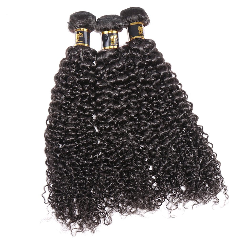 Hair Kinky Curly Bundles With Closure 3 Bundles Virgin Human Hair Free Shipping