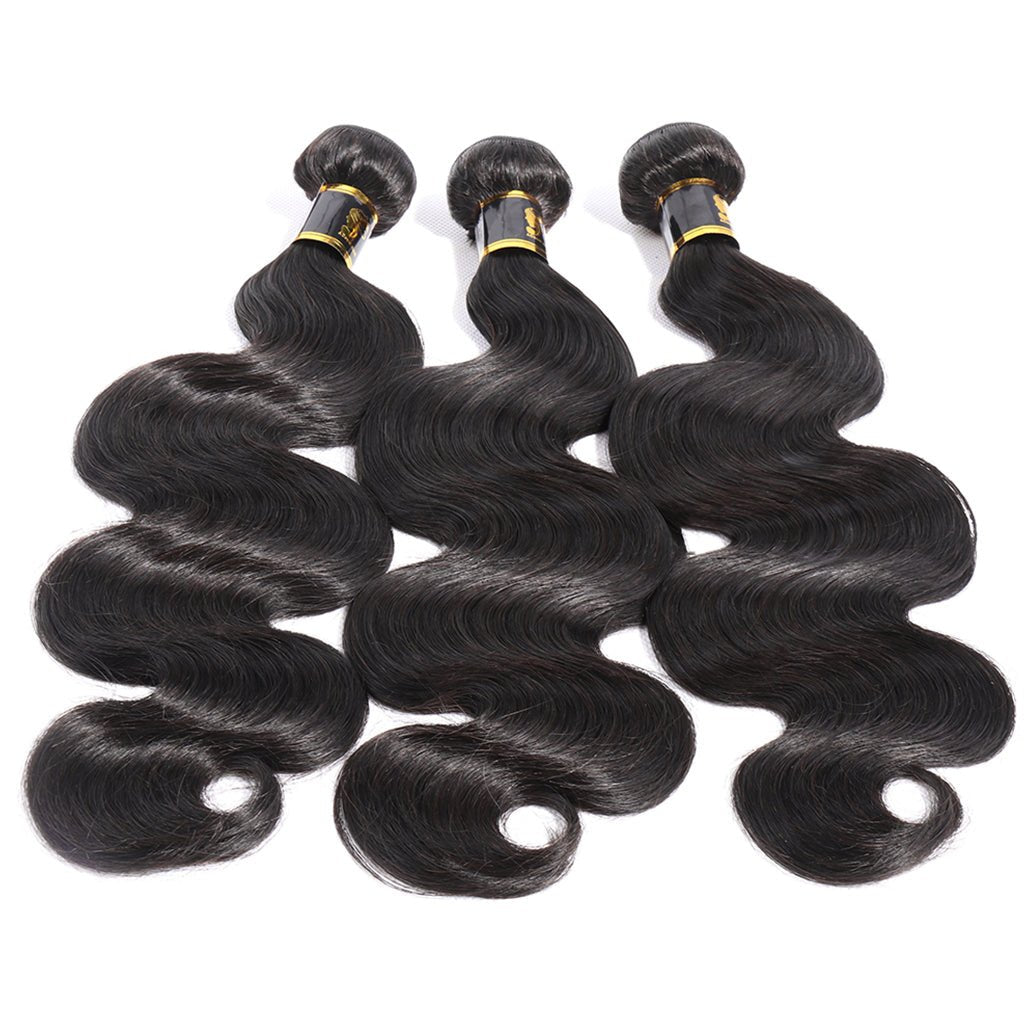 Human Hair Bundles With Closure 3 Bundles Body Wave Brazilian Hair With Swiss Lace Closure