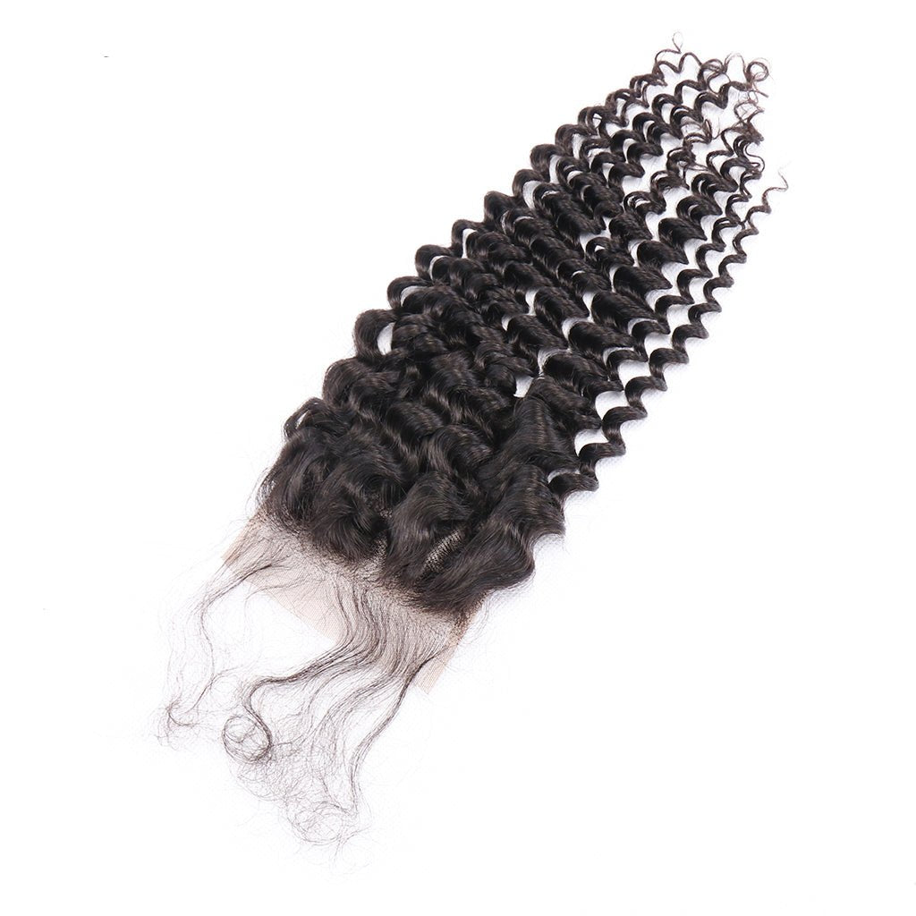 Brazilian Deep Curly Lace Closure 4*4 Free Part Human Hair Closure