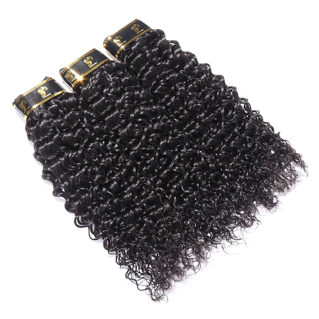 Italian Curly Human Hair Bundles with Closure Brazilian Virgin Hair Free Shipping