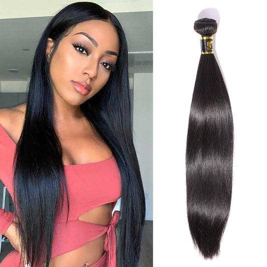 Brazilian Hair 1 Bundle Straight Human Hair Bundle Natural Black 10-34 inch Hair Weave Sew In Hair Extensions