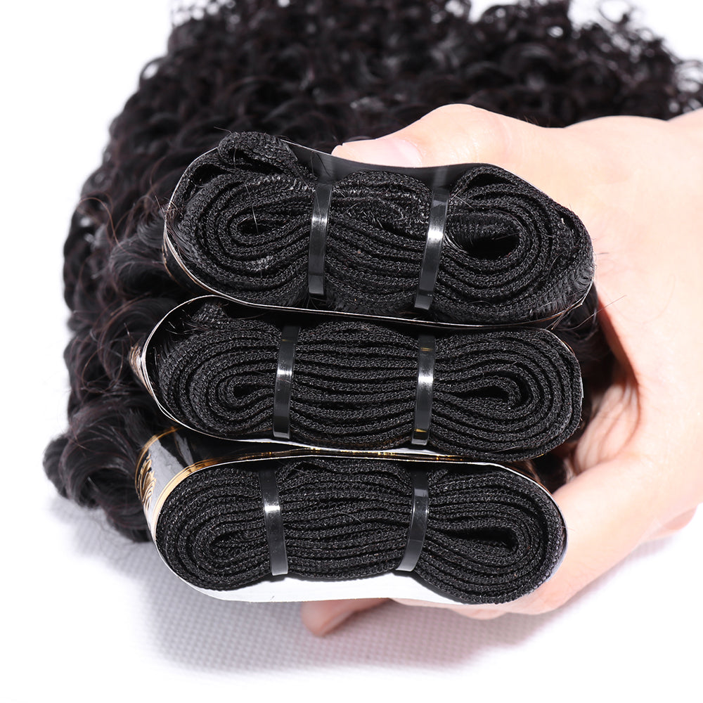 Brazilian Human Hair Bundles Italian Curly Weave Virgin Hair Bundles 10-30 Inches Italian Wave Sew In Hair Extensions Natural Black