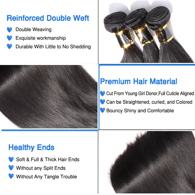 Straight Human Hair Bundle Unprocessed Virgin Human Hair 1pc Bundle Deal