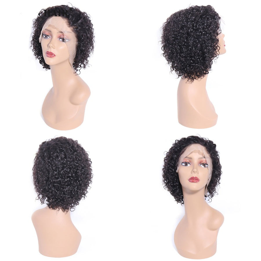 Curly Pixie Cut Wig For Black Women Human Hair Wigs Bob 13x4 Lace Wigs