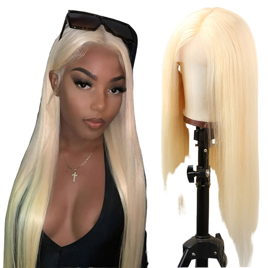 613 Honey Blonde Lace Front Wigs 13x4 Frontal Lace Wig 180% - 200% Density Straight Human Hair Wigs Pre Plucked For Woman