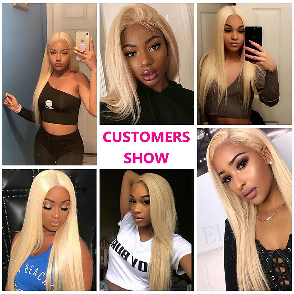 Brazilian 613 Color Blonde Straight 4x4 Lace Closure 100% unprocessed Human Hair Free Part Pre-Plucked With Baby Hair