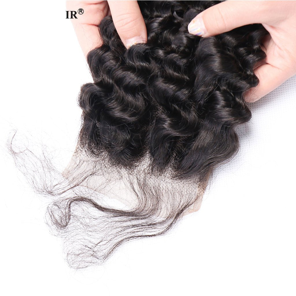 Brazilian Deep Curly Lace Closure 4*4 Free Part Human Hair Closure