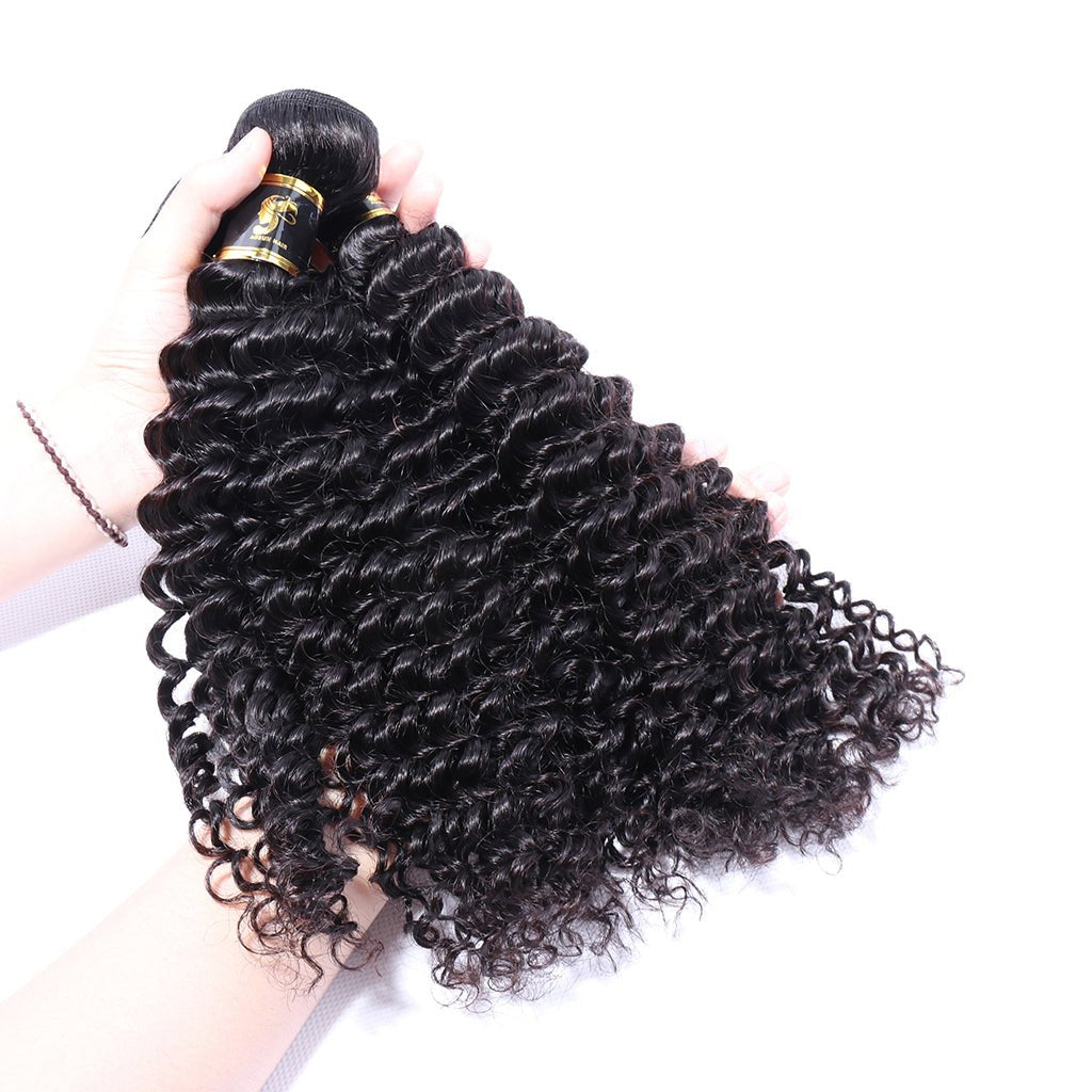 3 Bundles Deep Wave Virgin Hair 100% Unprocessed Human Hair Weave