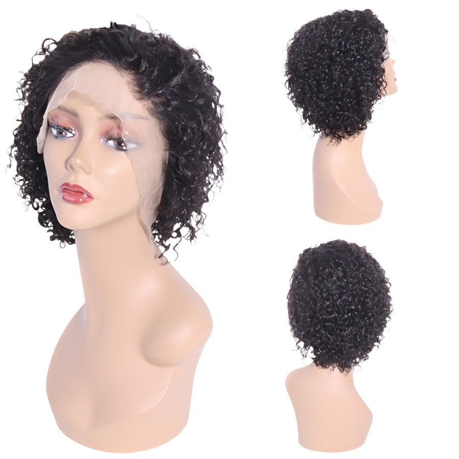 Curly Pixie Cut Wig For Black Women Human Hair Wigs Bob 13x4 Lace Wigs