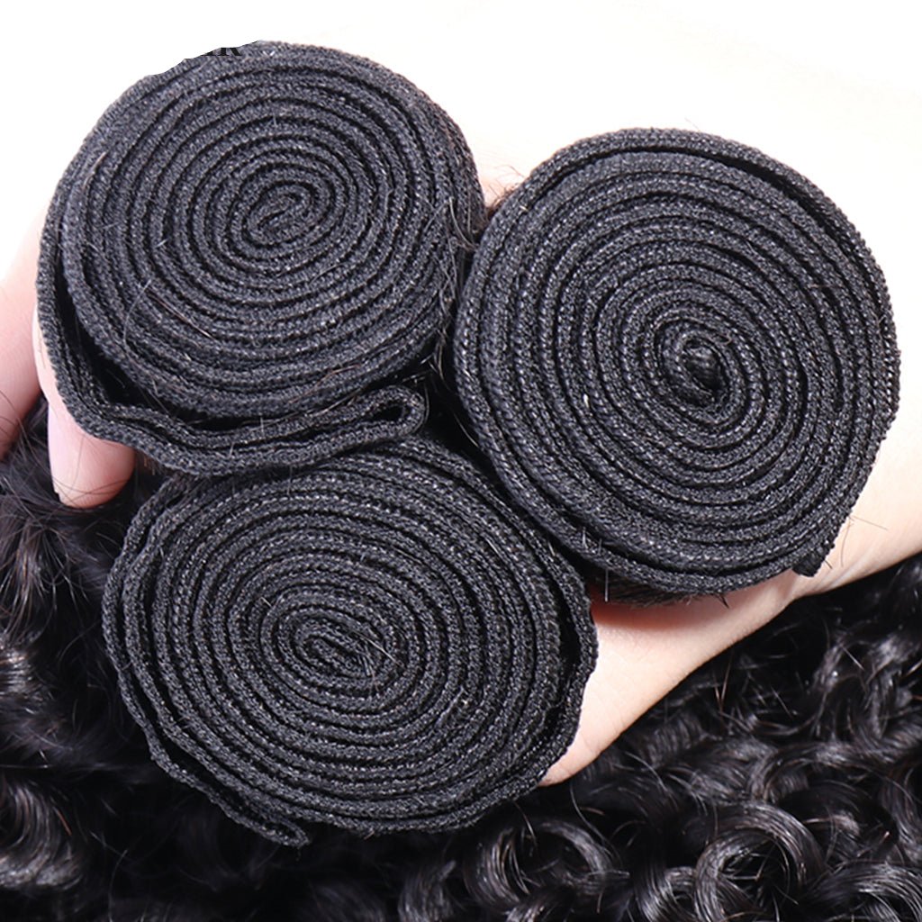 Hair Kinky Curly Bundles With Closure 3 Bundles Virgin Human Hair Free Shipping