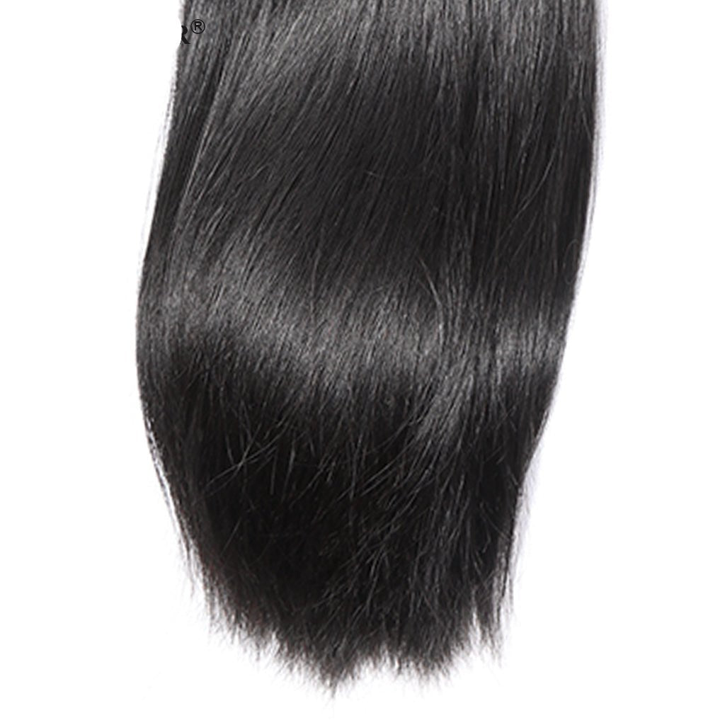 Straight Hair 3 Bundles With Closure Virgin Human Hair 4*4 Swiss Lace Brazilian Hair