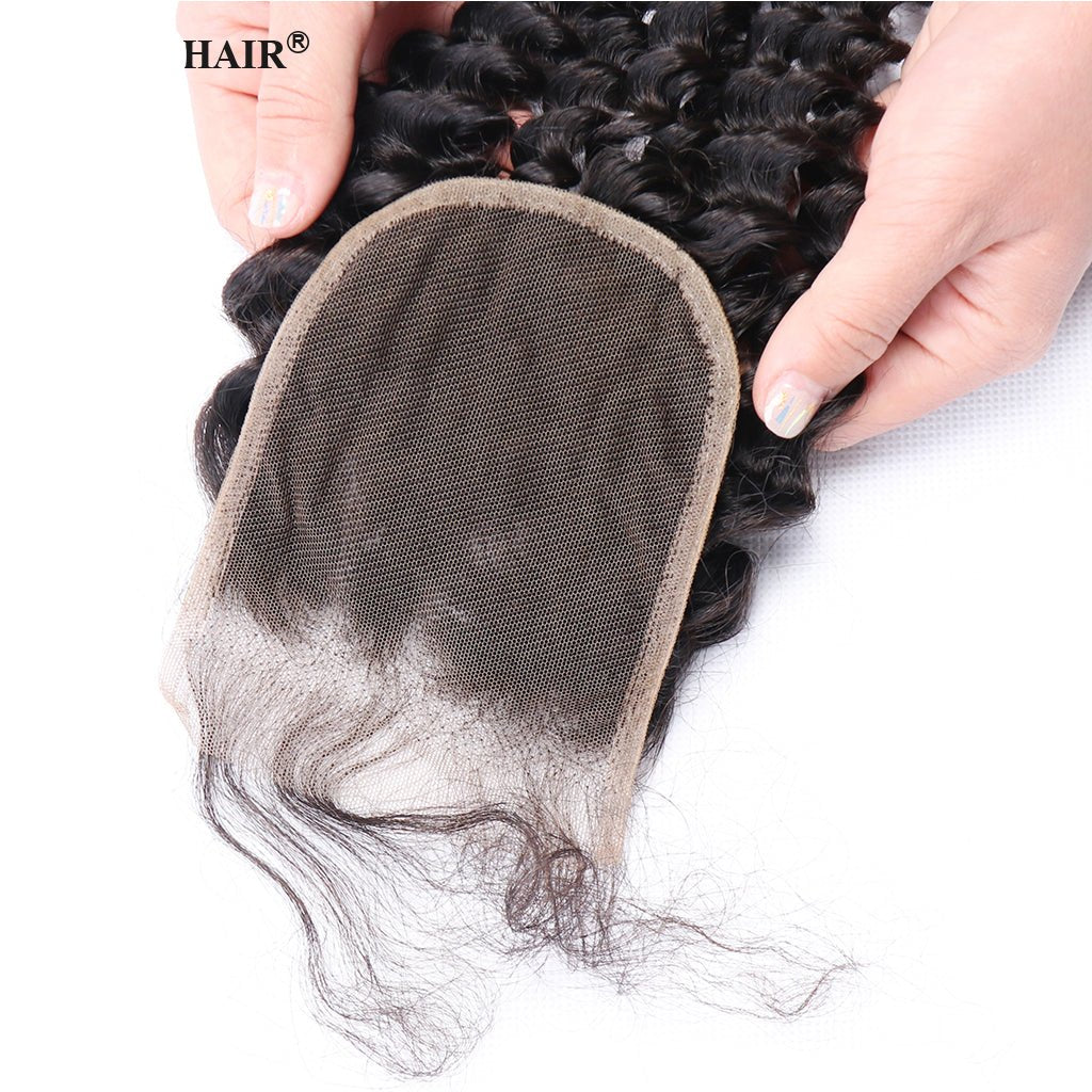 Brazilian Deep Curly Lace Closure 4*4 Free Part Human Hair Closure