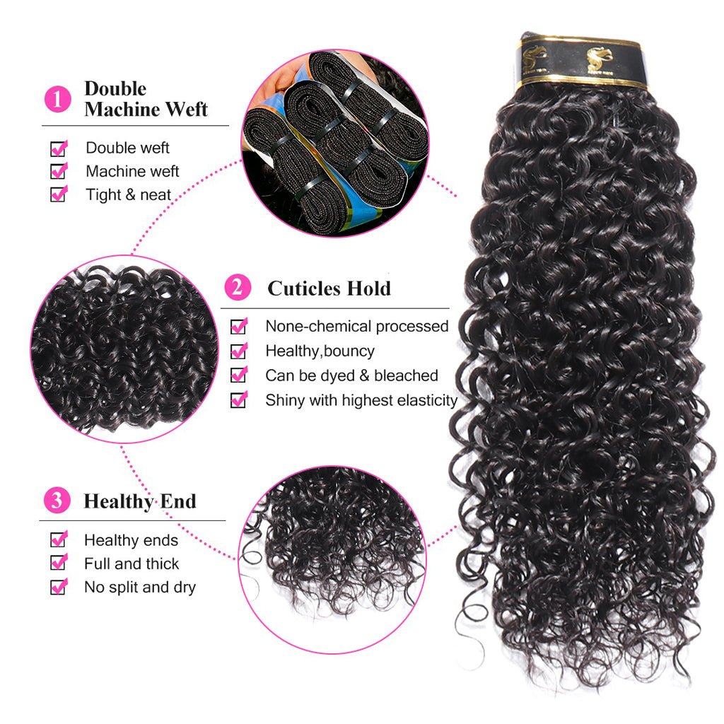 Italian Curly Human Hair Bundles with Closure Brazilian Virgin Hair Free Shipping