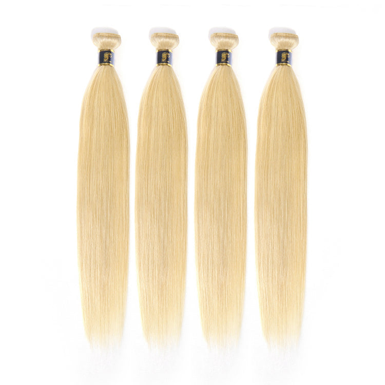 613 Bundles 100% Unprocessed Brazilian Straight Human Hairs Blonde Hair Weaves