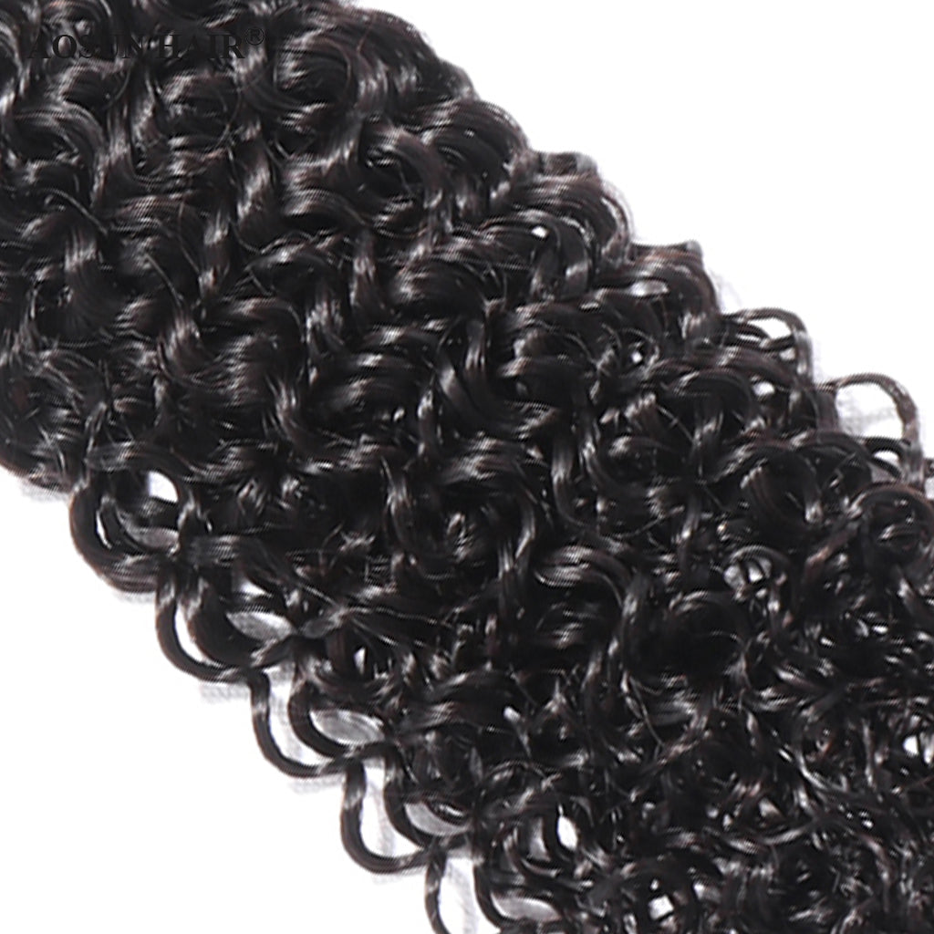 Italian Curly Human Hair Bundles with Closure Brazilian Virgin Hair Free Shipping