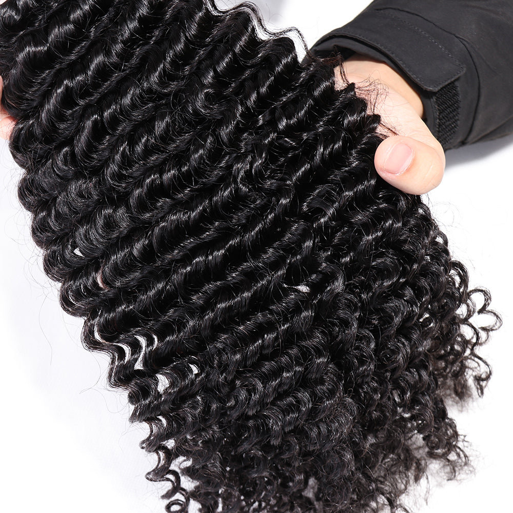 1 Bundle Deep Curly Human Hair 100% Unprocessed Human Hair Deep Wave Weave