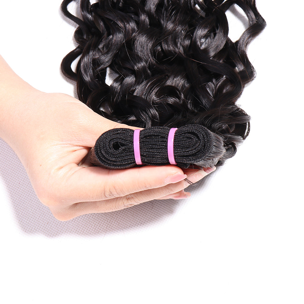 Double Drawn Funmi Human Hair Loose Curly 3 Bundles Deal Fumi Curly Hair Weaves Natural Black Color