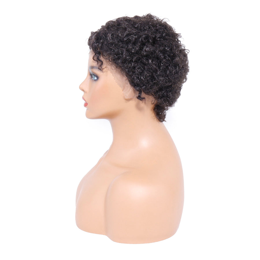 T-Part Lace Wig Natural Short Curly Wigs Human Hair Bob Wigs Lace Front Pre Plucked Wigs For Black Women Deep Curly Wave