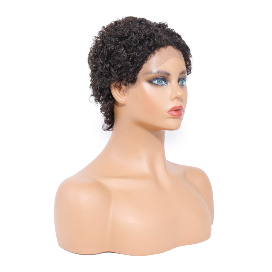 T-Part Lace Wig Natural Short Curly Wigs Human Hair Bob Wigs Lace Front Pre Plucked Wigs For Black Women Deep Curly Wave