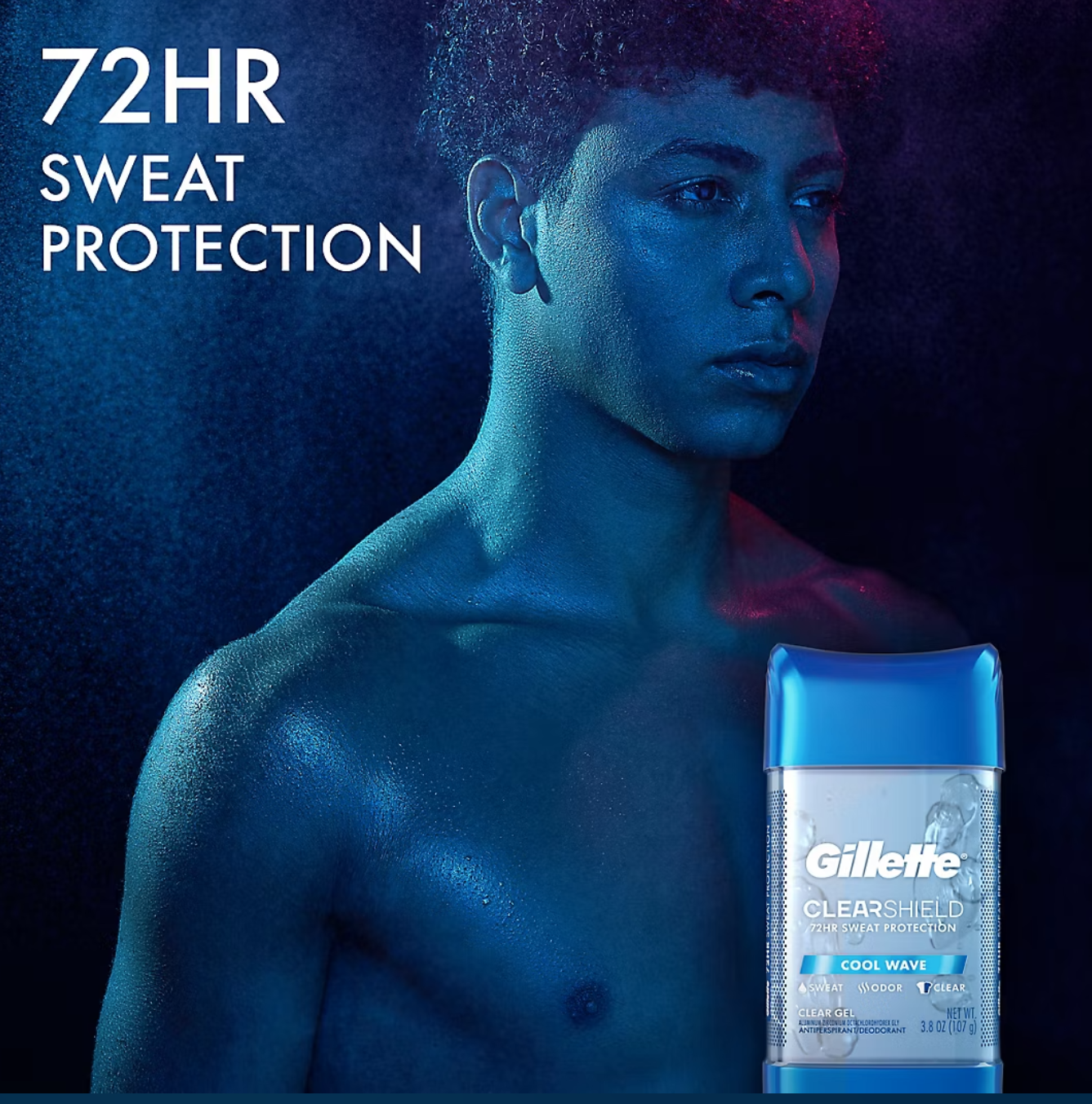 Gillette Ultimate Protection Clear Gel, Cool Wave, 6-in-1 Antiperspirant and Deodorant, 5 pk./3.8 oz.