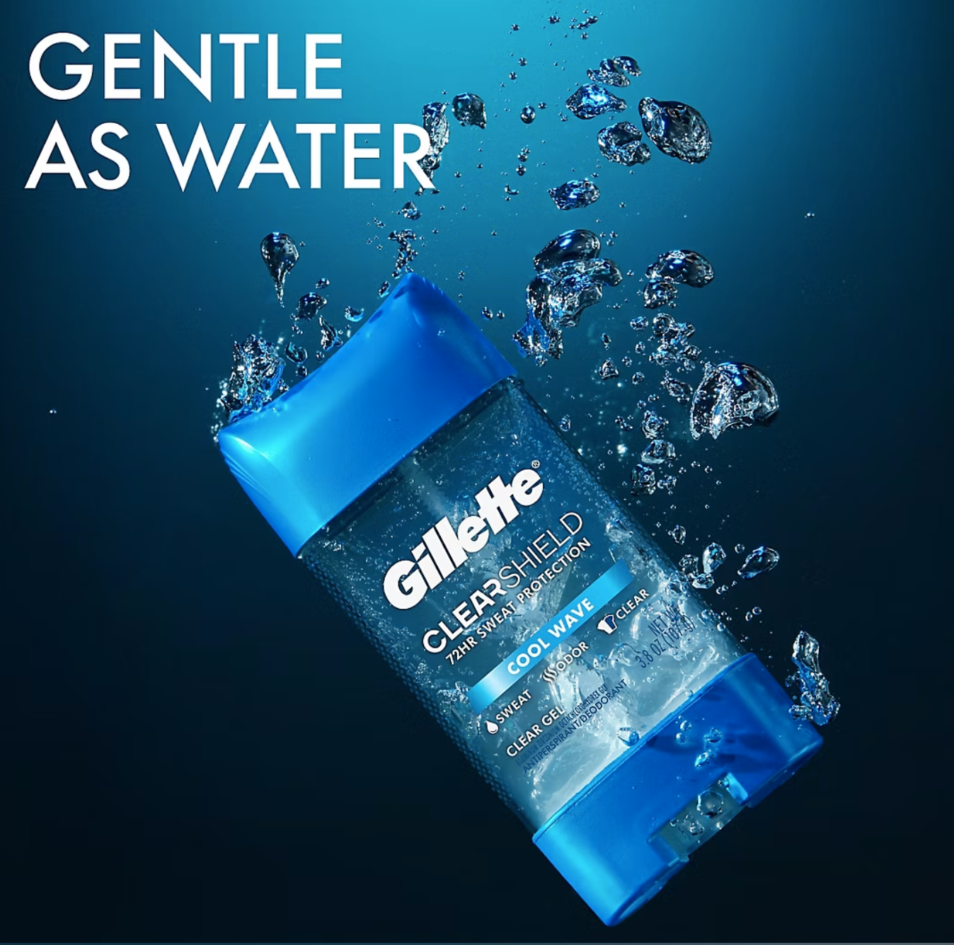 Gillette Ultimate Protection Clear Gel, Cool Wave, 6-in-1 Antiperspirant and Deodorant, 5 pk./3.8 oz.
