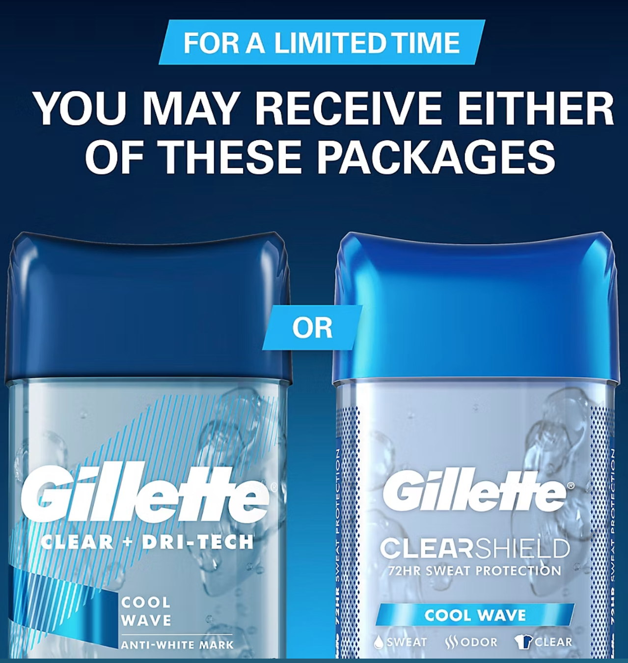 Gillette Ultimate Protection Clear Gel, Cool Wave, 6-in-1 Antiperspirant and Deodorant, 5 pk./3.8 oz.