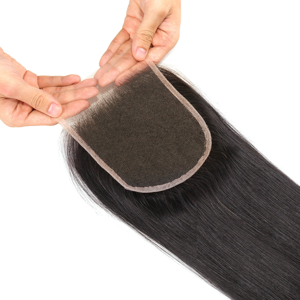 Hair 5x5 HD Transparent Lace Closure Straight Human Hair HD Lace