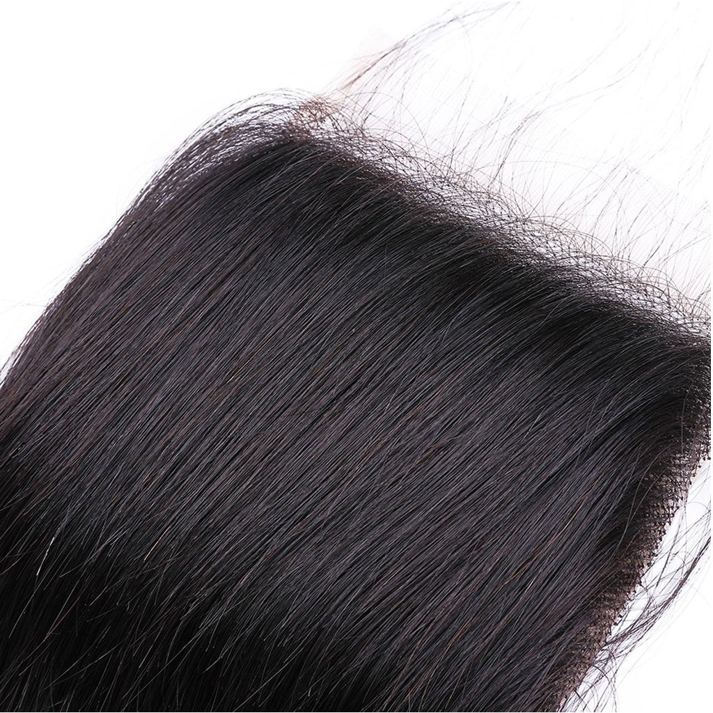 Brazilian Straight Hair 4x4 Lace Closure Hand Tied 100% Human Hair Closure