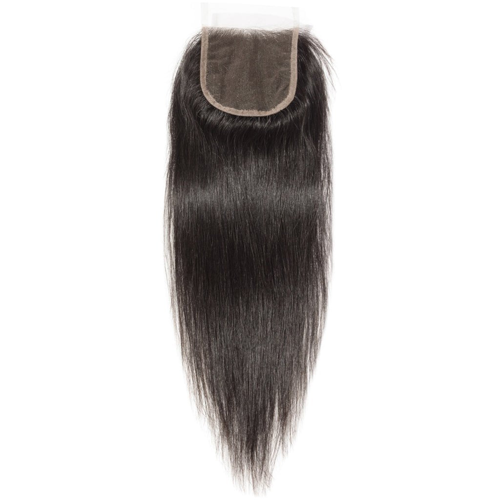 Brazilian Straight Hair 4x4 Lace Closure Hand Tied 100% Human Hair Closure