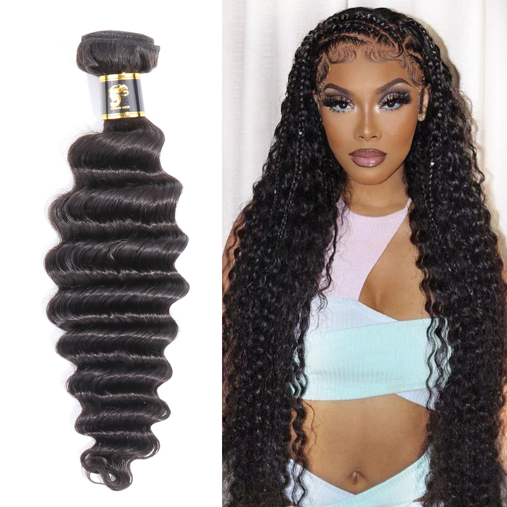 Brazilian  Loose Deep Bundles 100% Human Hair Extensions 4 Bundles Deal Curly Bundles 10-30 Inches Hair Extensions